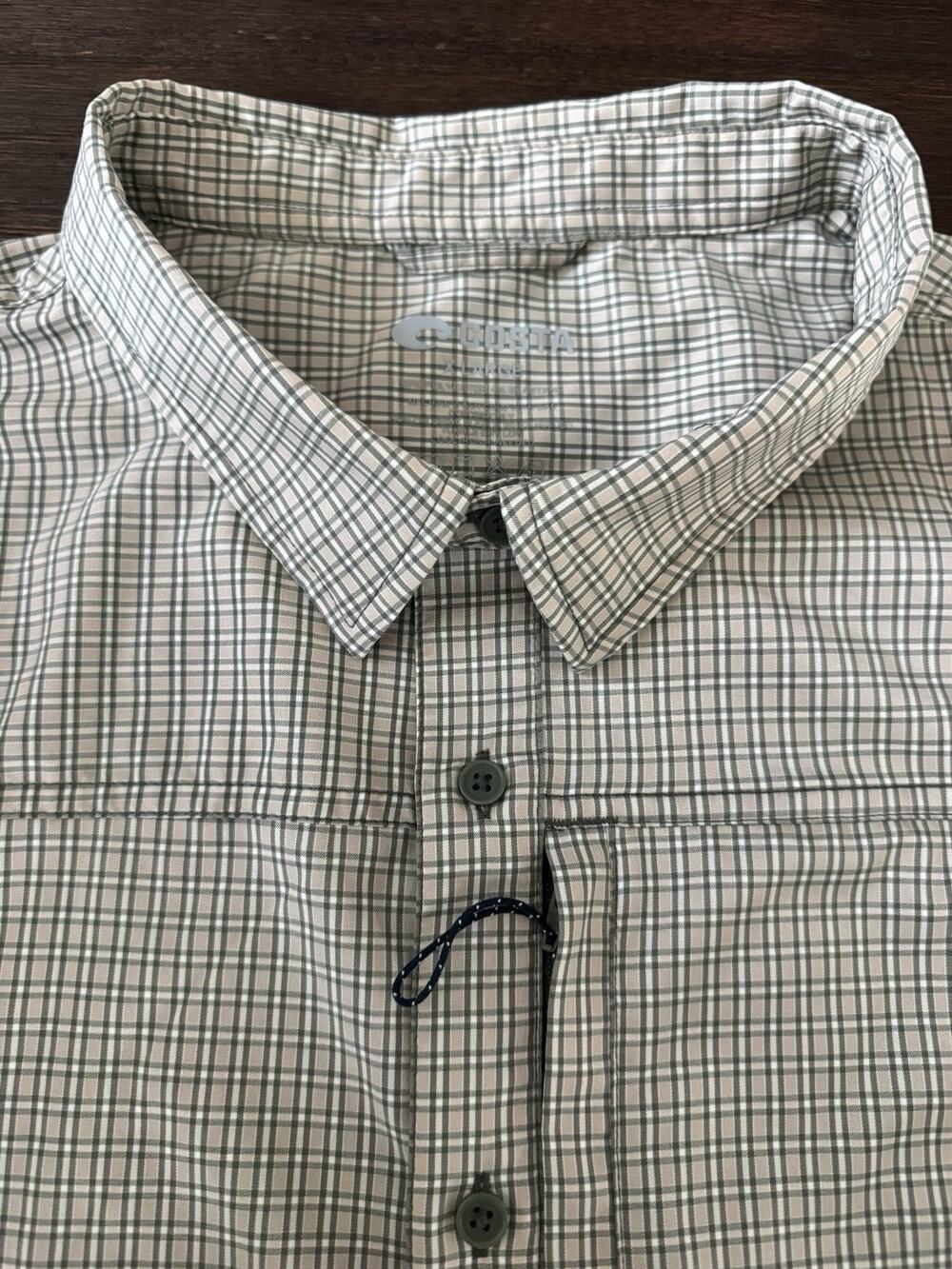 COSTA Hybrid Tech Performance Shirt Mens XL Fishing Outdoor Plaid